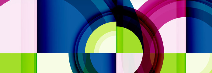 Round shapes, triangles and circles. Modern abstract background