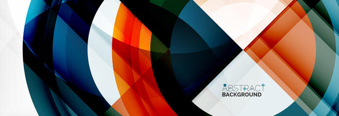 Obraz premium Round shapes, triangles and circles. Modern abstract background