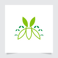 Webflat emblem logo design for Agriculture with the concept of green leaves vector. Green nature logo used for agricultural systems, farmers, and plantation products. logo template.