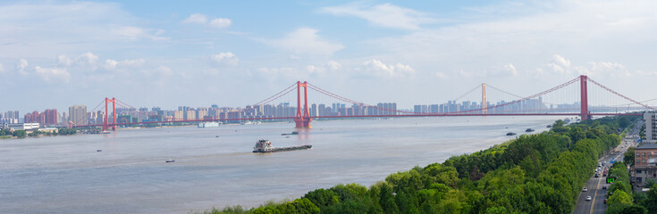 Summer city skyline scenery of Wuhan, Hubei, China
