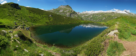 Fototapeta na wymiar Blick über den Salzbodensee im Osttiroler Innergschlöss