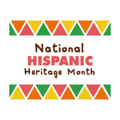 national hispanic heritage lettering in frame flat style icon