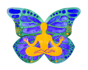 Illuminazione spirituale. Nirvana. Zen. Illustrazione