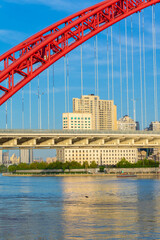 Fototapeta premium Summer city skyline scenery of Wuhan, Hubei, China