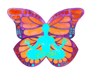 Disegno yogi in posizione del loto.