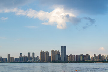 Summer city skyline scenery of Wuhan, Hubei, China