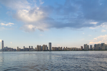 Fototapeta na wymiar Summer city skyline scenery of Wuhan, Hubei, China