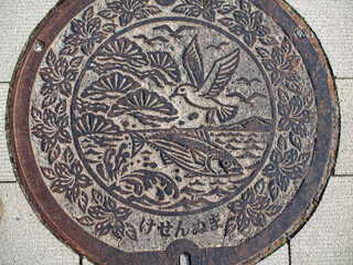 気仙沼のマンホールのふた