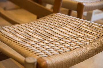 Chair seat with woven paper yarn. Danish design.