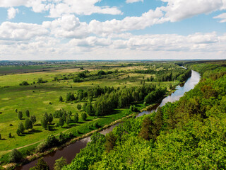 Fototapeta na wymiar Aerial view of beautiful natural landscape. Tambov, Russia