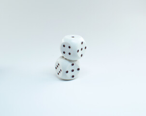 Gambling dices on white background.