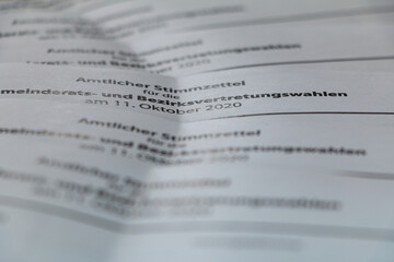 ballot paper. for Elections in Austria, Vienna 2020
