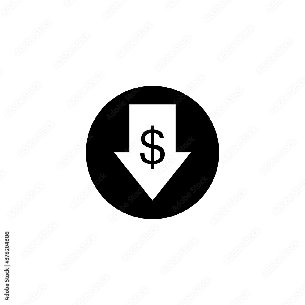 Poster cost reduction icon vector. reduce costs symbol vector