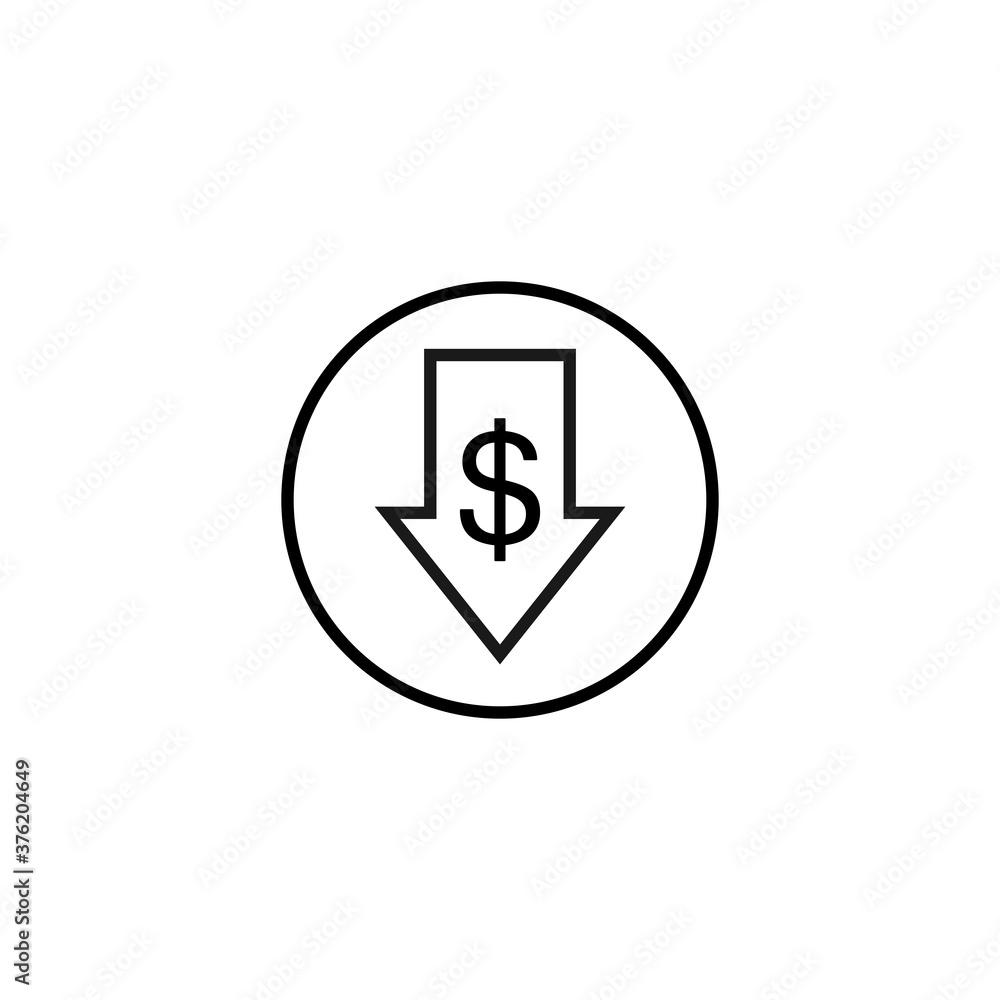 Poster cost reduction icon vector. reduce costs symbol vector