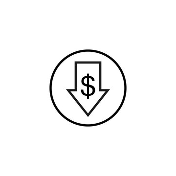 cost reduction icon vector. Reduce costs symbol vector