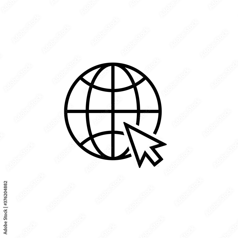 Poster go to web icon vector. globe icon symbol vector design