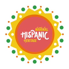 national hispanic heritage lettering in lace flat style