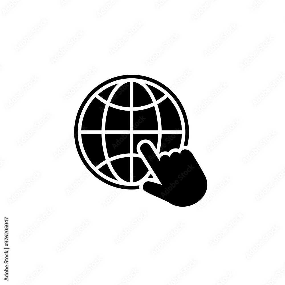 Poster go to web icon vector. globe icon symbol vector design