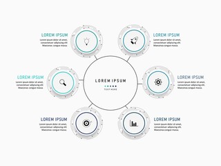Business data visualization. Process chart element. Abstract graph with diagram with steps options, parts or processes. Vector business template.  Creative concept for infographic. 