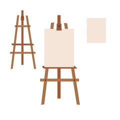 Wooden easel with blank space ready for your advertising and presentations. Vector illustration