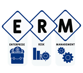 ERM - Enterprise Risk Management. business concept. Vector infographic illustration  for presentations, sites, reports, banners