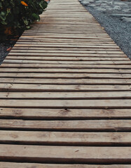 the wooden bridge