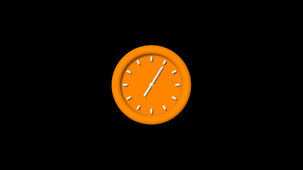 Fototapeta premium New orange color 3d wall clock icon on black background 