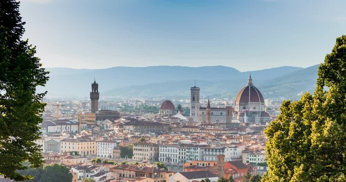 Beautiful view of Florence - Italy - timelapse video