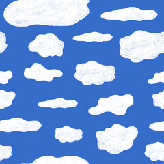 seamless pattern with clouds on a blue background