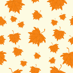 Obraz premium autumn maple leaves seamless pattern