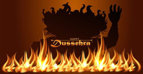 innovative vector illustration of Happy Dussehra festival of India.vector