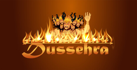 innovative vector illustration of Happy Dussehra festival of India.vector
