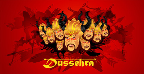 innovative vector illustration of Happy Dussehra festival of India.vector
