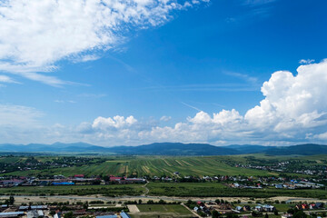 Aerial view of Targu Neamt city, Romania