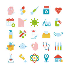 bundle of twenty five medical set icons