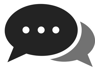 Chatting or messaging bubbles with dots flat icon apps and websites