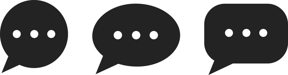 Chatting or messaging bubbles with dots flat icon apps and websites