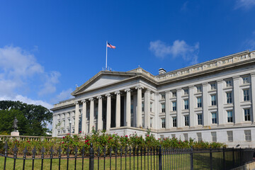Fototapeta na wymiar United States Department of the Treasury Building - Washington D.C. United States of America