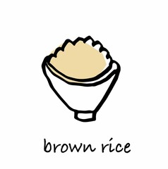  腸の動きを活発にしてくれる食べ物手書き線画　玄米