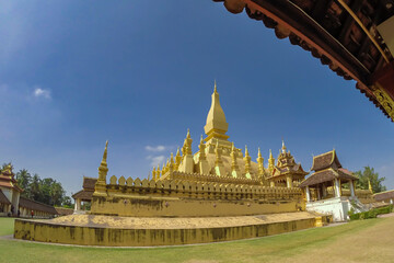 Fototapeta na wymiar Phra That Loang Landmark in Vientiane, Laos