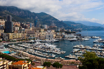 Obraz premium Luxurious Boats and yachts in the harbor of Monaco, Côte d’Azur 