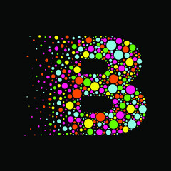 Letter B in Dispersion Effect, Scattering Circles/Bubbles,Colorful vector