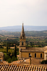 Fototapeta na wymiar Ancient church in Provence landscape, France
