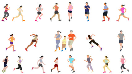 Fototapeta na wymiar People running activity with sportswear collection. Vector EPS10