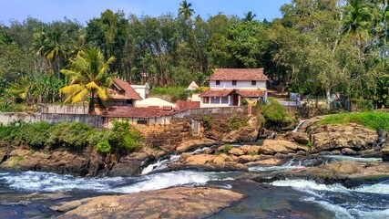 Fototapeta na wymiar nature tourist places in india tamilnadu kaniyakumari aruvikkarai 