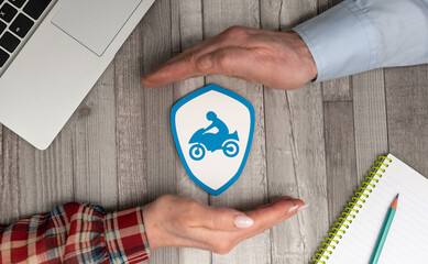 Concept of motorbike insurance