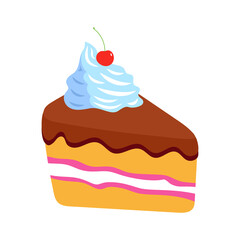 Piece of cake isolated icon on white background.