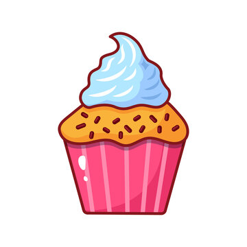 Cupcake isolated icon on white background.