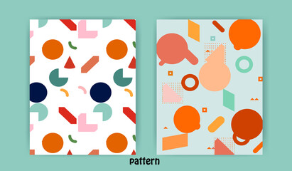 Cover page templates. Universal abstract layouts. Applicable for notebooks, planners, brochures, books, catalogs etc. Seamless patterns and masks used, easy to re-size. Vector.