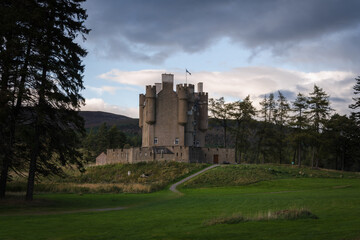 Braemar Castle in the scottish countryside, Scotland, United Kingdom
